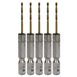 SK11 Hex Shaft Tin Iron Drill, Normal, Set of 5, 0.06 inch (1.5 mm)