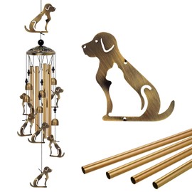Outside Dog and Cat Wind Chimes Decor, Memorial Wind Chimes, Dog Cat Wind Catcher, Mobile Wind Bells, Bronze Cat Dog Wind Chimes for Home, Yard, Tree, Patio, Garden Decoration, Festival Gifts for Mom