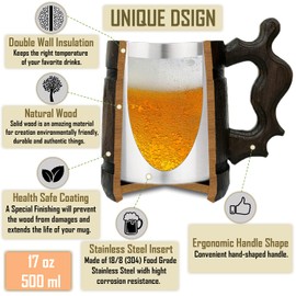 One Ring Mug. Lord Rings Gift Wooden Beer Mug. One Ring Inspired Tankard. Steins. Beer Tankard #234/0.6L / 22 ounces