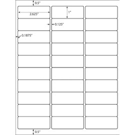 30 up Labels 1" x 2-5/8" Shipping Address Labels, FBA SKU Barcode Labels, 2000 Sheets 30 Per Page Mailing Labels for Laser/Inkjet Printers