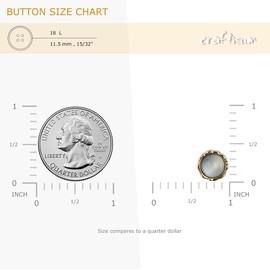 Craftisum Frosted Gray Resin Rotating Flower Metal Base Sewing Shank Buttons 20 Pcs - 11.5mm, 15/32"