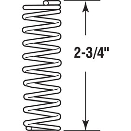 Prime-Line SP 9709 Compression Spring, Spring Steel Construction, Nickel-Plated Finish, 0.047 GA x 13/32 In. x 2-3/4 In. (2 Pack)