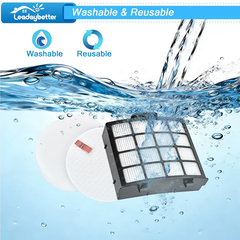 Leadaybetter AZ2002 Vacuum Filter Replacement for Shark Vertex DuoClean PowerFin