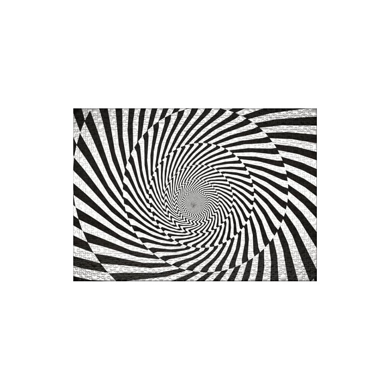 Impossible Puzzle 1000 Pieces Twisted Spiral Pattern Black and White
