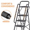 TOOLF Step Ladder, Sturdy Steel Step Stool with Anti-Slip Wide