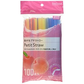 大和物産 ストロー マルチカラー 13cm FL 曲がるプチストロー 100本入
