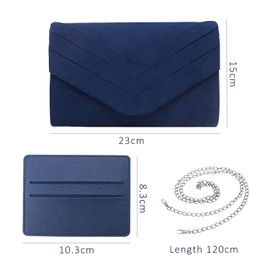 XMNIVATE Women's Blue One Size Classic Clutch Bag, 1 Piece Of Ladies Clutch And Small Card Bag, Wedding And Party Handbag