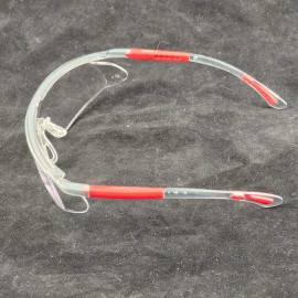 ERB Industries Iworx 15524 Safety Glasses by ERB Red Gray Frame Clear Polycarbonate Lens Z87.1+