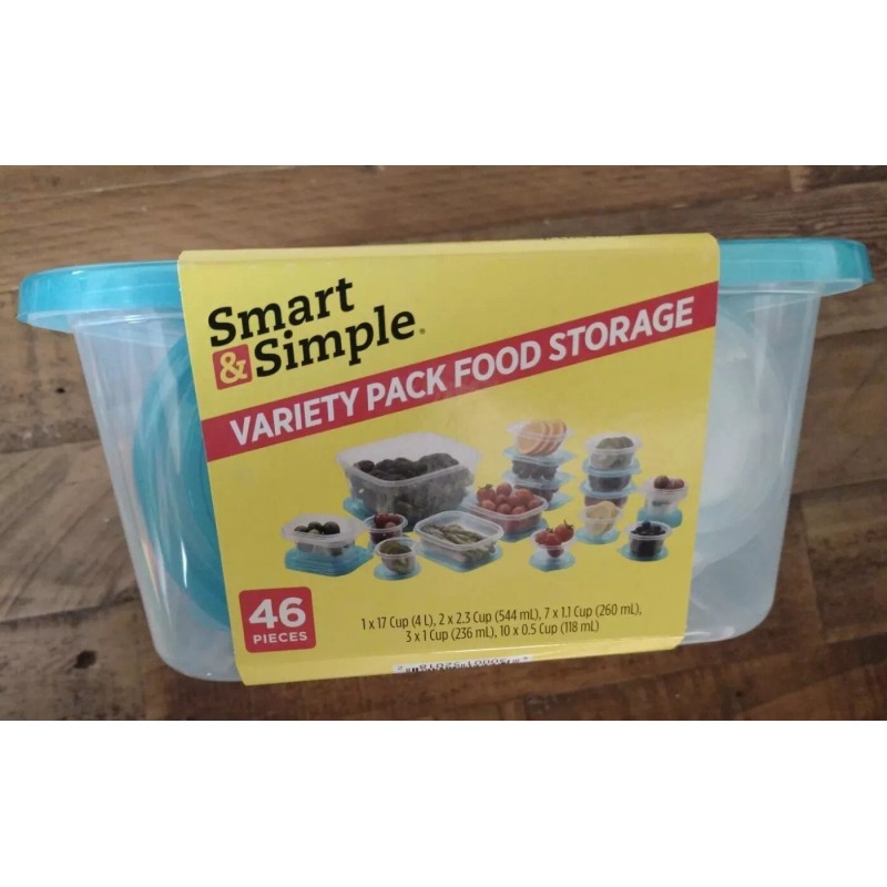 Smart & Simple 46 Piece Variety Pack Food Storage Containers