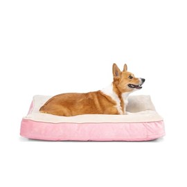 EveryYay Essentials Lounger Dog Bed, 33" L X 24" W X 4" H, Medium, Pink