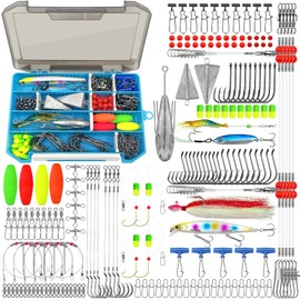 YOTO Surf Fishing Tackle Kit – Complete Ocean Saltwater Gear with Pompano Rig, Fishing Leaders，Pyramid Sinkers, Sputnik Sinker, Fishing Hooks, Lures, Swivels, and Accessories