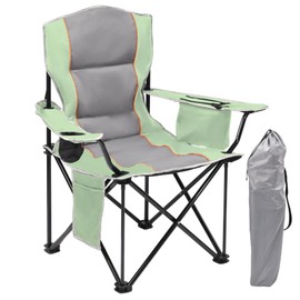 XMT Premium Padded Folding Chair, Extra Wide & Heavy Duty 450lbs Capacity, Portable Camping Chair with Insulated Cooler, Cup Holder & Storage, Compact Foldable for Outdoor, Beach, Picnics