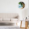 Abucaky Sea Beach Palm Trees Wall Clock Battery Operated Silent