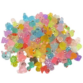 fKiZanthene 113PCS Glow-in-the-Dark Mini Resin Animals, Assorted Figures for Dollhouse & Micro Landscape Decor​