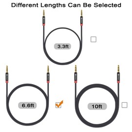 Devinal 3.5mm TRRS Cable, 1/8" inch 4 Pole Auxiliary Cord, Aux Mini-Jack Stereo Nylon Braided Male to Male Cable 6.6 FT/ 2M (2 Pack)
