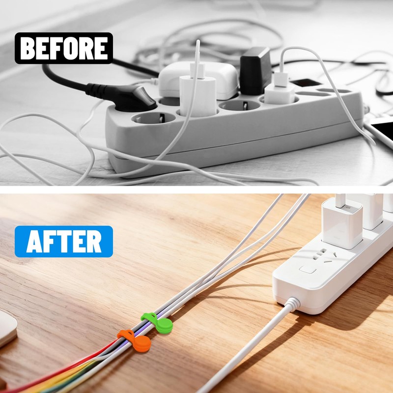 Silicone Magnetic Cable Ties Reusable Cord Organizer Twist Ties Silicone