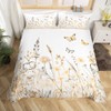 Homemissing Orange Flowers Pattern Duvet Cover Set Single Size for