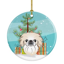 Caroline's Treasures BB1593CO1 Christmas Tree and Pekingese Ceramic Ornament, 3 in, Multicolor