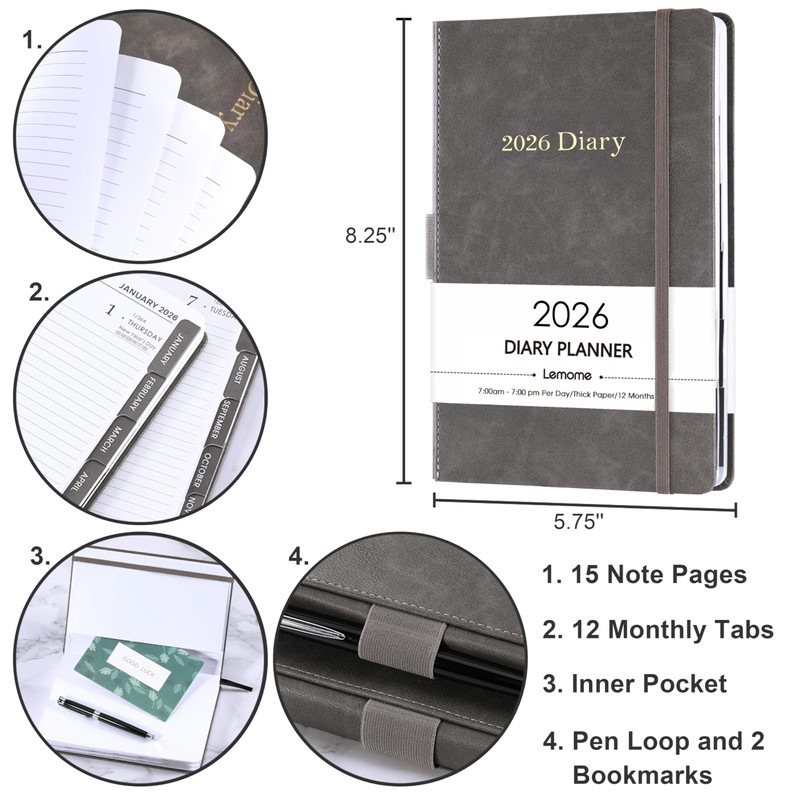 2026 Diary - 2026 Daily Planner from January - December