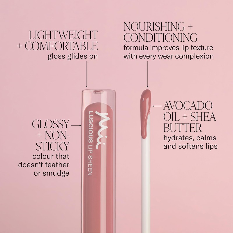 Mii Cosmetics Luscious Lip Sheen Lip Gloss | Nourishing Non-Sticky