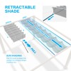 Patio 3'W x 12'L Waterproof Pergola Shade Cover Retractable Canopy