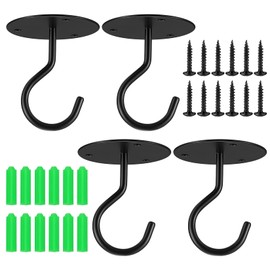 Cents Matte, Pack of 4 Ceiling Hooks for Hanging Plants, Wall Hooks, Metal Wall Mounting, Ceiling Hooks for Hanging Baskets, Plant Baskets, Ceiling Hangers Hooks, Heavy Duty for Hanging