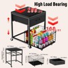 Housolution Mobile Mini Fridge Stand with Storage, Height-Adjustable Mini Beverage
