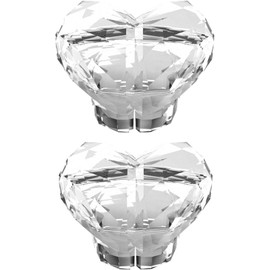 2Pcs Transparent Plastic Love Heart Shaped Toilet Tank Button, Crystal Heart Toilet Press Button, Button Pusher Helper, Button Aid Toilet Lid Cover Lifter/Handle for Toilet Parts Plumbing