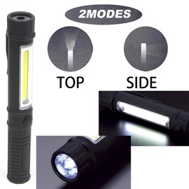 COB LED Work Flashlight with Magnetic Base and Clip Multi-Function Pocket Pen Light Inspection Work Light, 4 PCS