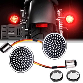 DREAMIZER 1157 LED Turn Signals Light 2" Front Rear Running Indicator Lamp with Smoke Lens for Road Glide Touring Sportster 883 1200 Softail Dyna Street Road Electra Glide - Red