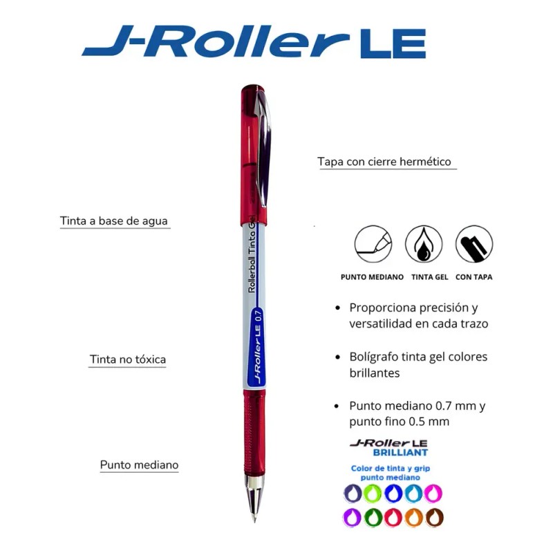 Zebra J-roller Le Rollerball Tinta Gel 0.7 Mm Caja 6