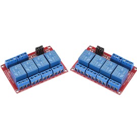 XUGERIP 2 PCS 5V 4 Channel Relay Module with Optocoupler Isolation, Relay Board with High/Low Level Trigger Jumper, 250V/10A AC or 30V/10A DC Load, Fault-Tolerant Design