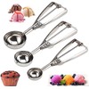 THJOPOKEEL 3PCS Ice Cream Scoop, Premium Cookie Dough Scoop Set,