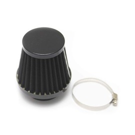 Motorcycle Air Intake System Filters Universal Clamp-on Pod Intake Cleaner Chrome End Caps for Yamaha Honda Suzuki Kawasaki Motorcycles Dirt Bike ATV Moped Pit Bike (35mm/1.38inch, Black)