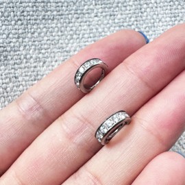 KUNASSHIR 16G Daith Earring Titanium Hinged Clicker Cartilage Helix Tragus Rook Piercings Jewellery Nose Piercing Septum Rings with Sparkling Zirconia, Titanium, Cubic Zirconia