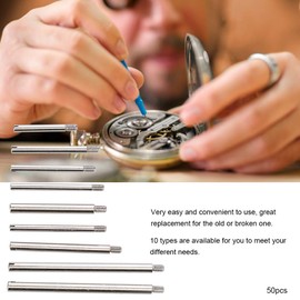 Watch Strap Screw, Watch Repair Screw, Metal 10 Sizes Watch Band Strap Screw Set with Storage Box, Watch Band Link Pins Strap Screw Set Watch Repair Tool Accessories (50pcs)