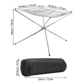 Outdoor Fire Pit, Portable 22 Inch Upgrade Foldable Stainless Steel Mesh Fire Pit Wood Burning,