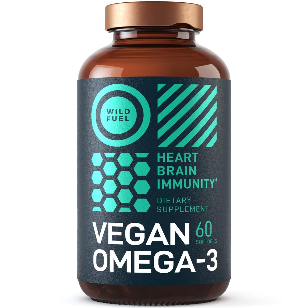 Vegan Omega 3 Supplement - Wild Fuel Algae Omega 3 Vegan DHA and EPA Fatty Acids - Fishless, Cruelty-Free, Burpless, Tasteless - Heart, Brain, Joints, and Immunity Support - 60 Softgels