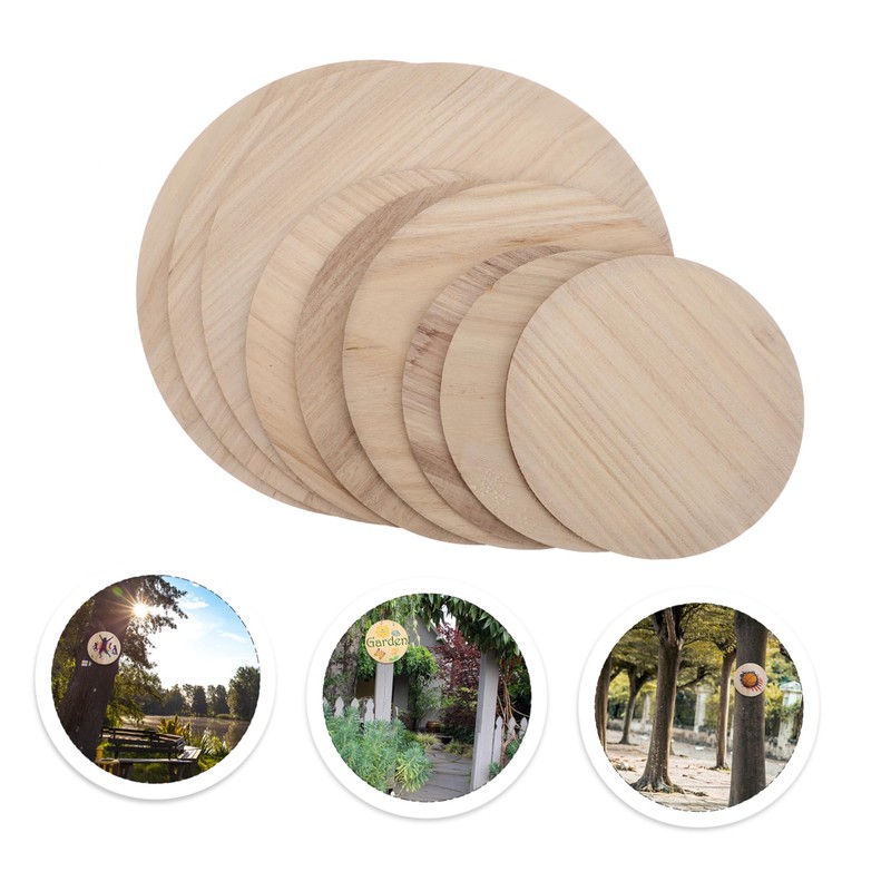 TEHAUX Natural Wood Timber Rounds Size Combinations Unfinished Wooden Circles