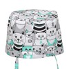Scrub Cap Uniform Hat Unisex Animal Print (Green Cats)