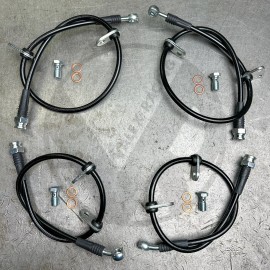 Valex Racing Black Stainless Front & Rear Brake Line Replacement Kit For 88-91 Honda CRX Disc