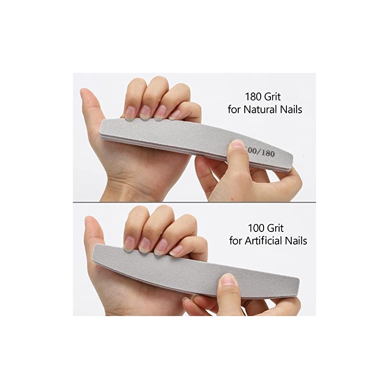 Lingtoolator Buffers 100/180 Grit Washable Double Sided Nail Sanding Block