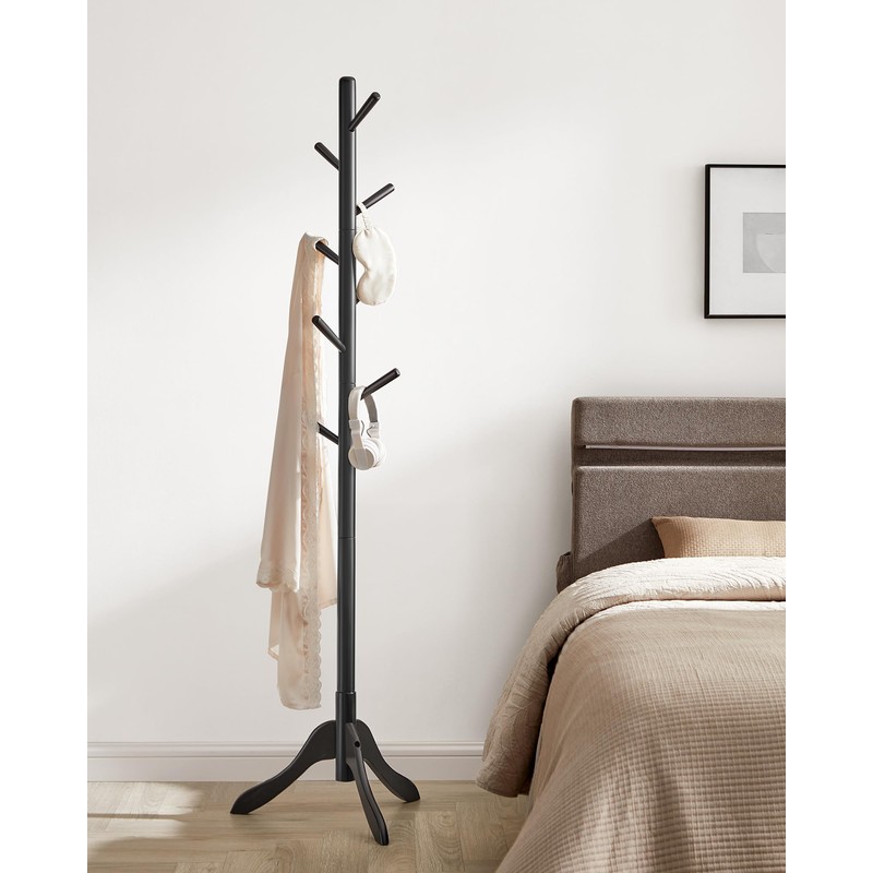 VASAGLE Solid Wood Coat Rack, Free Standing Tree-Shaped Coat Rack