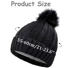 iDopick Satin Lined Winter Beanie Hat for Men Women, Warm Knit Hat Breathability & Elasticity Snow Cap Hat for Cold Weather (Grey)