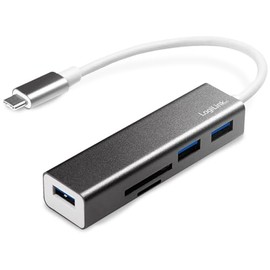 Logilink UA0305 USB-C 3.0 HUB, 3-Port, with Card Reader Anthracite