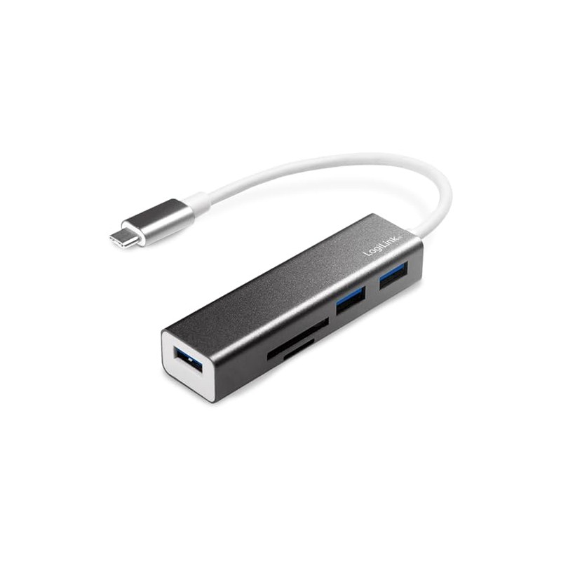 Logilink UA0305 USB-C 3.0 HUB, 3-Port, with Card Reader Anthracite