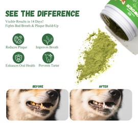Vetriuntrix Dog Dental Powder, 200g Dental Powder for Dogs Teeth Cleaning and Breath Fresh, Dog Teeth Cleaning Powder with Natural Plants Ingredients and Postbiotics