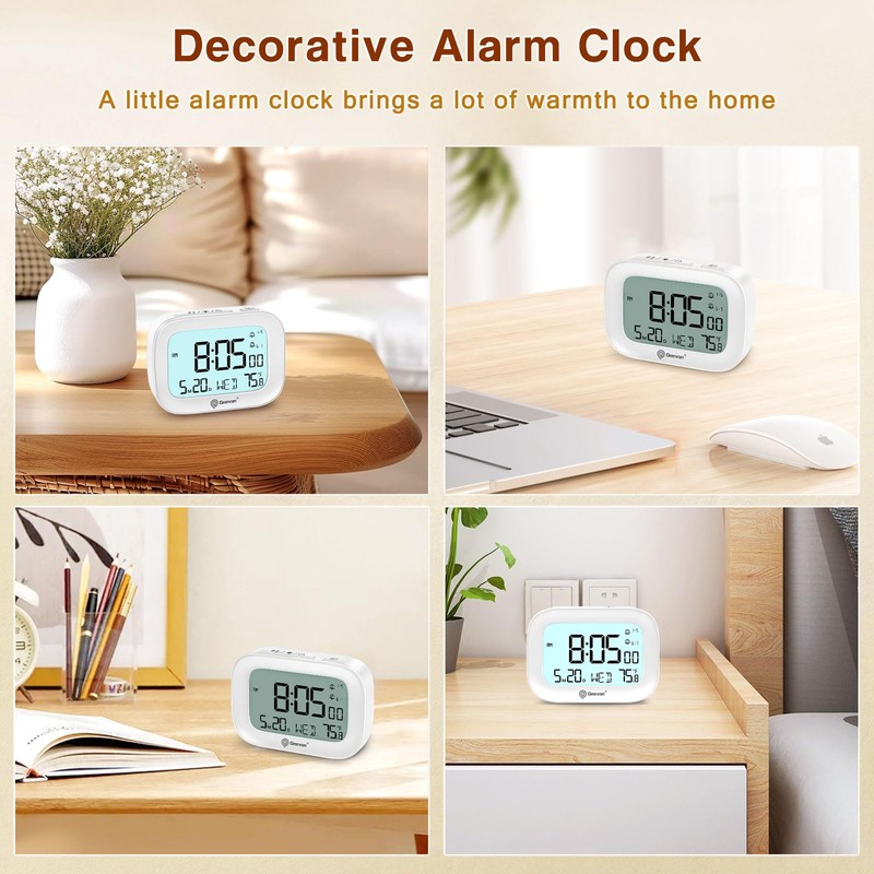 Geevon Small Travel Alarm Clock, Digital Alarm Clocks for Bedrooms