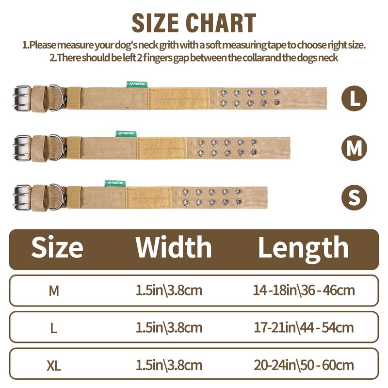 Heavy Duty Dog Collar, Tactical Green Paracord Collar with Survival