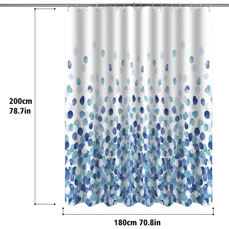 HANFU Shower Curtain, Polyester, 180 x 200 cm, Washable, Shower